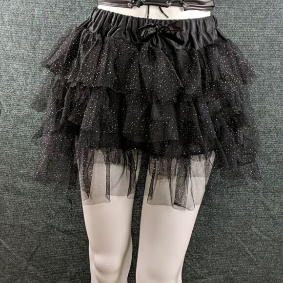 Sparkly Mesh Tiered/Ruffled Miniskirt Skirt Only - Picture 1 of 5